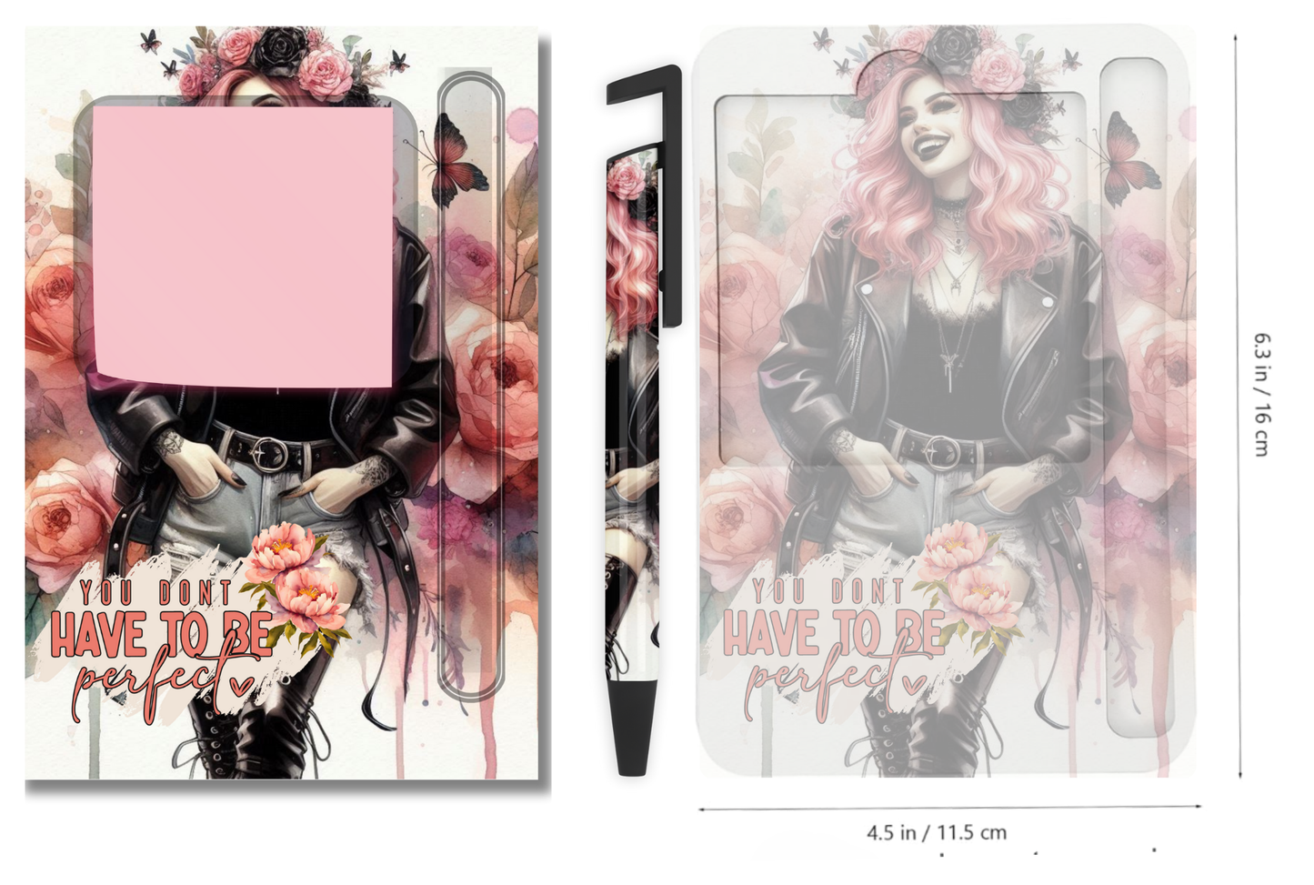 Sticky Note Holders Designs, with matching pen Design. Collection 1