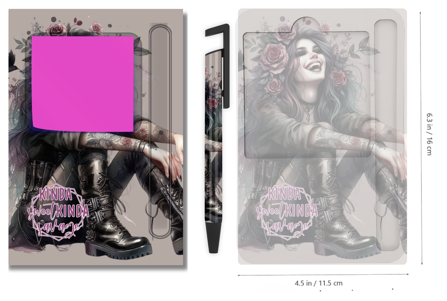 Sticky Note Holders Designs, with matching pen Design. Collection 1