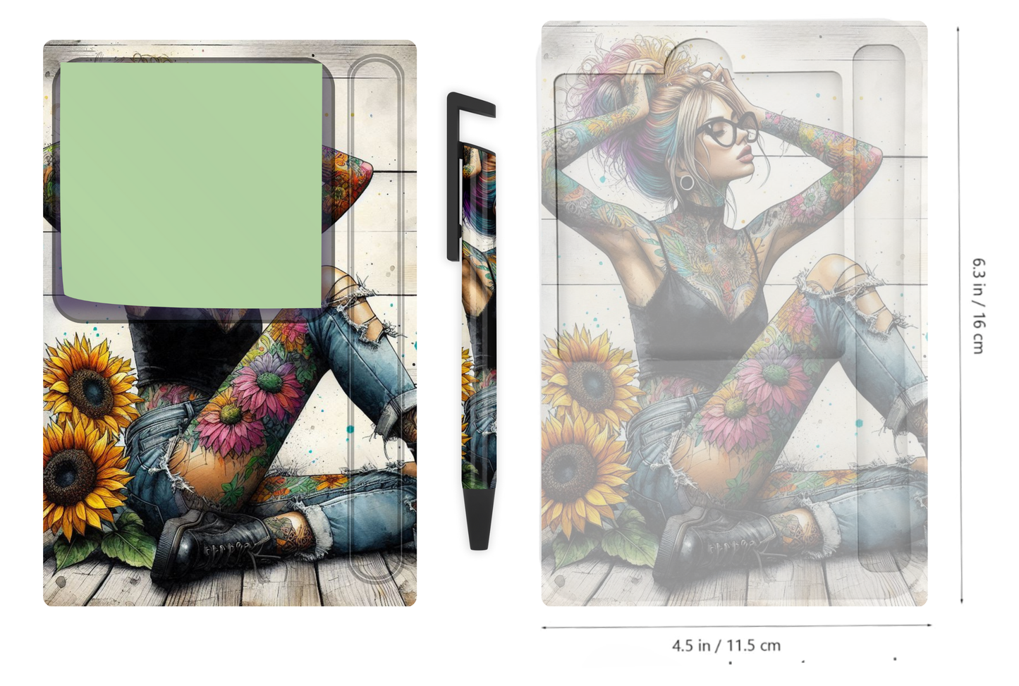 Sticky Note Holders Designs, with matching pen Design. Collection 1