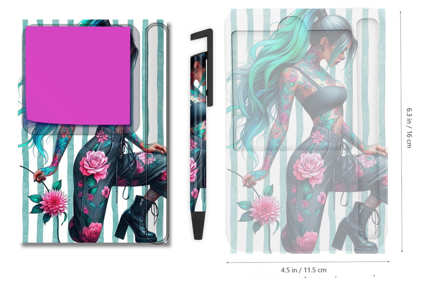 Sticky Note Holders Designs, with matching pen Design. Collection 1