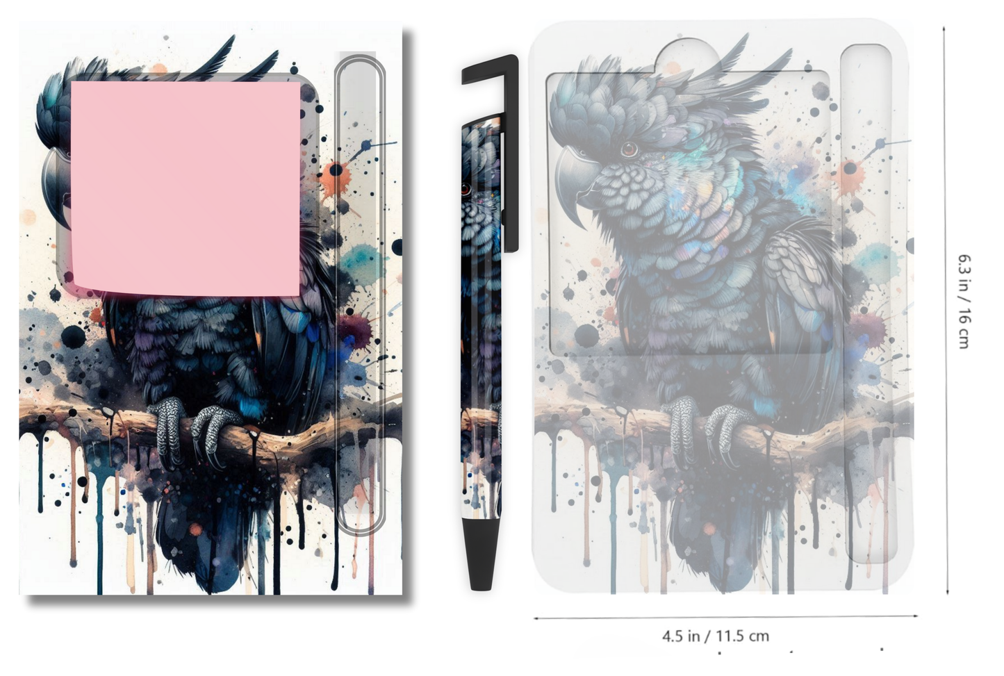 Sticky Note Holders Designs, with matching pen Design. Collection 1