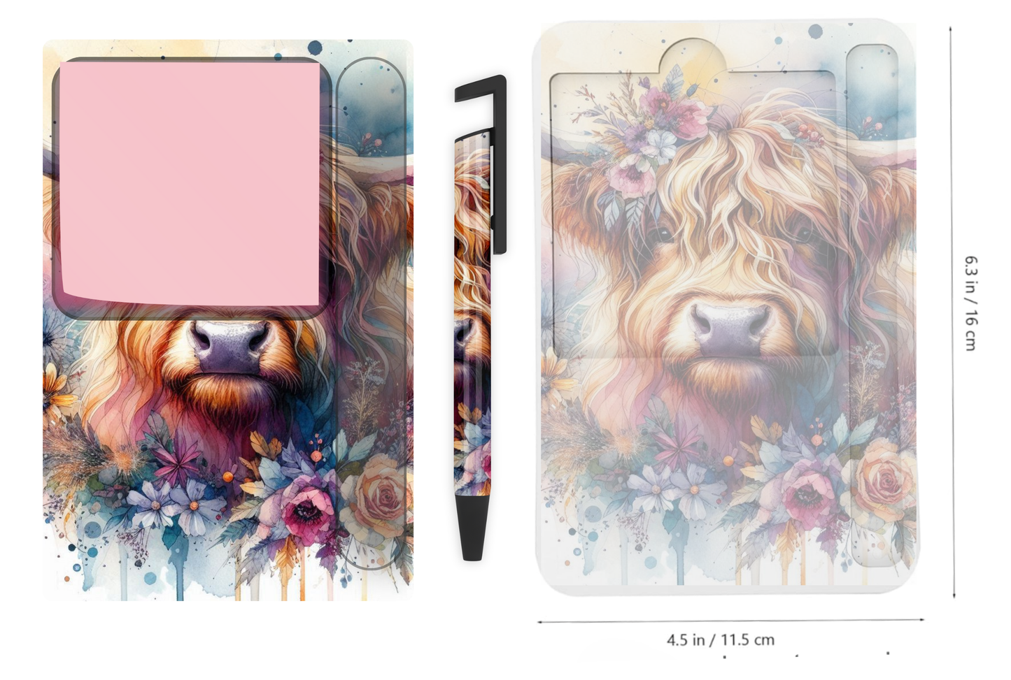 Sticky Note Holders Designs, with matching pen Design. Collection 1